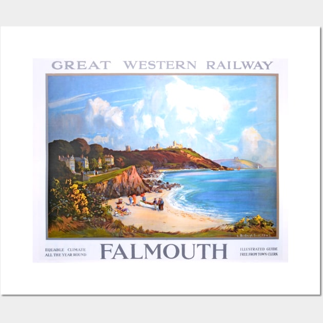 Vintage GWR travel poster Falmouth Wall Art by Random Railways